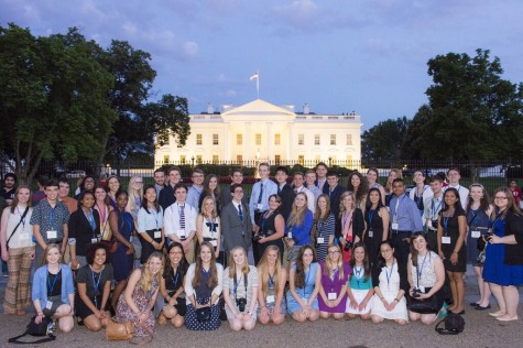 Scholars in front of the White House