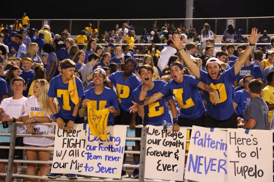 TUPELO boys cheering and shouting for our football team
