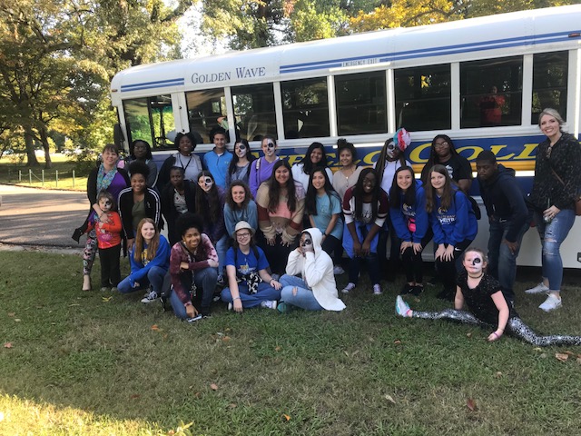 The Spanish club attends  the Día de Los Muertos Parade and Festival at the Brooks Museum in Memphis, TN  on October 27, 2018.