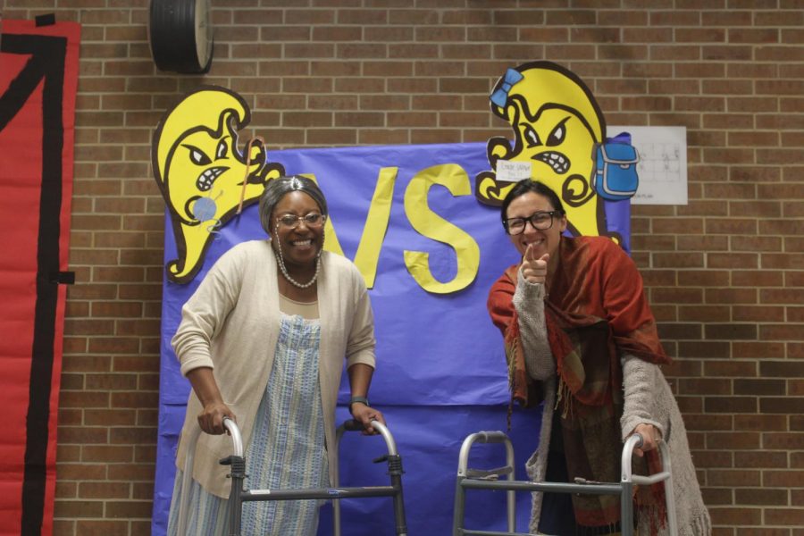 Mrs. Dabbs and Mrs. Hudgins Davis sure did age well for Elderly vs. Elementary day.