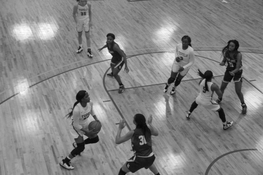 Jaliscia Florence has the ball going for the shot