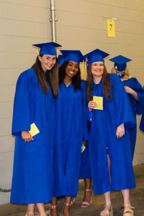 Tupelo High School Class of 2021 Graduation at BancorpSouth Arena, May 21, 2021.  Graduates gather behind stage in preparation for the their final act as THS students. 