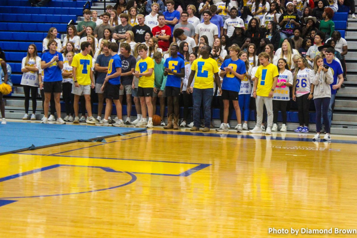 TUPELO Boys and their fellow seniors at the pep rally.