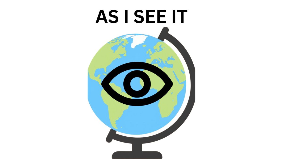 Graphic showcasing a globe and eyeball: "As I see it"
