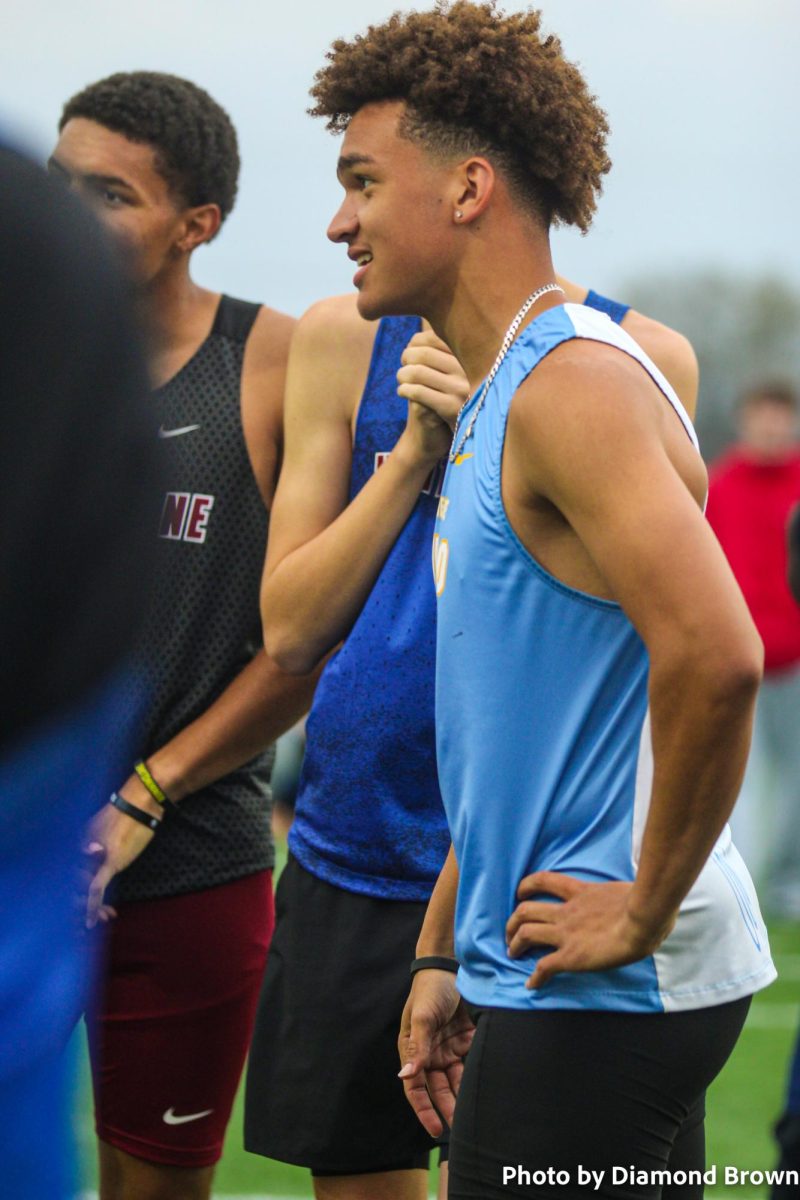 Ethan Copeland talking to the competition