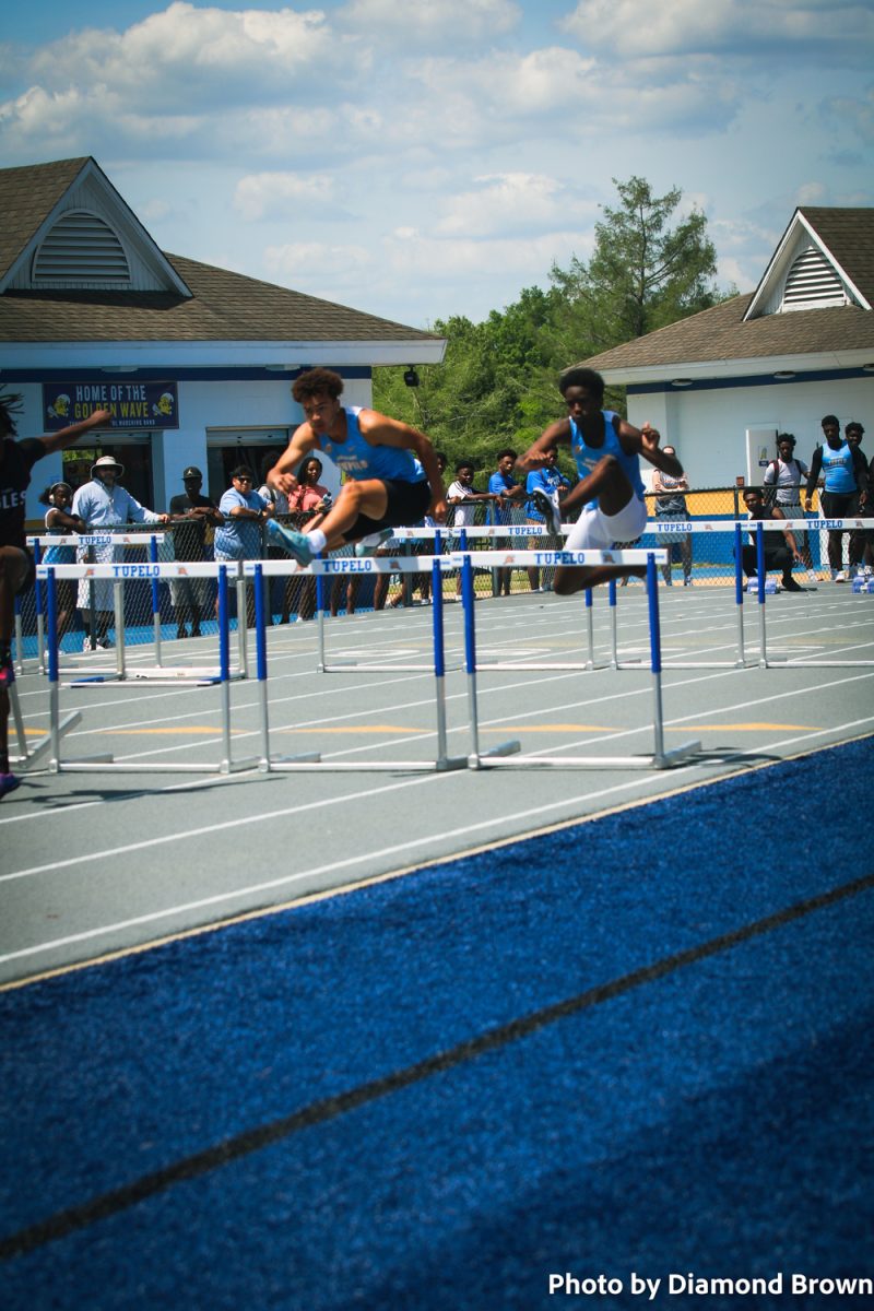 Ethan Copeland and Jace McKenzie fighting in the 110mh