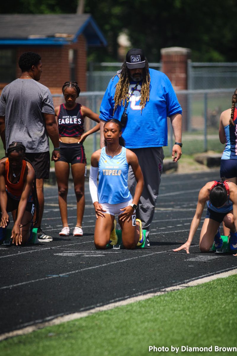Zaria Bell getting ready to race